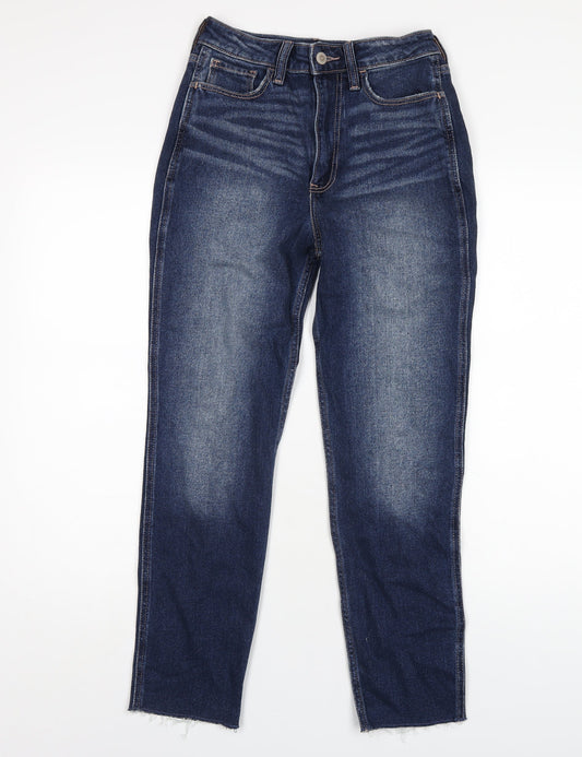 Hollister Womens Blue Cotton Mom Jeans Size 24 L27 in Regular Zip
