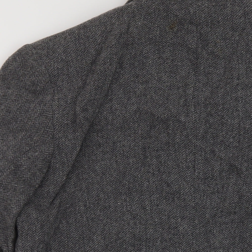 Marks and Spencer Womens Grey Overcoat Coat Size 14 Button