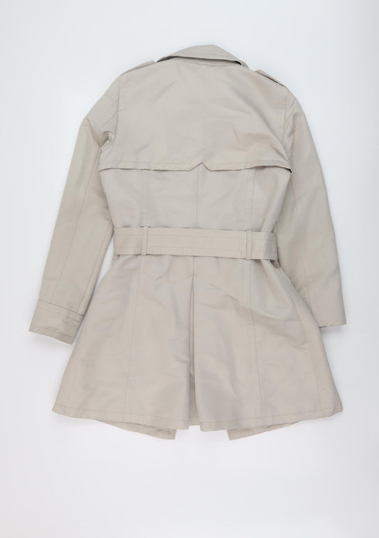 Mango Womens Beige Overcoat Coat Size S Button