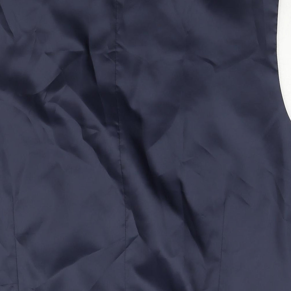 NEXT Mens Blue Check Wool Jacket Suit Waistcoat Size 46 Regular