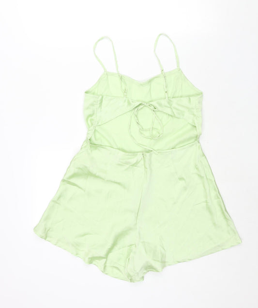 Daisy Street Womens Green Polyester Playsuit One-Piece Size 12 Zip - Open Back