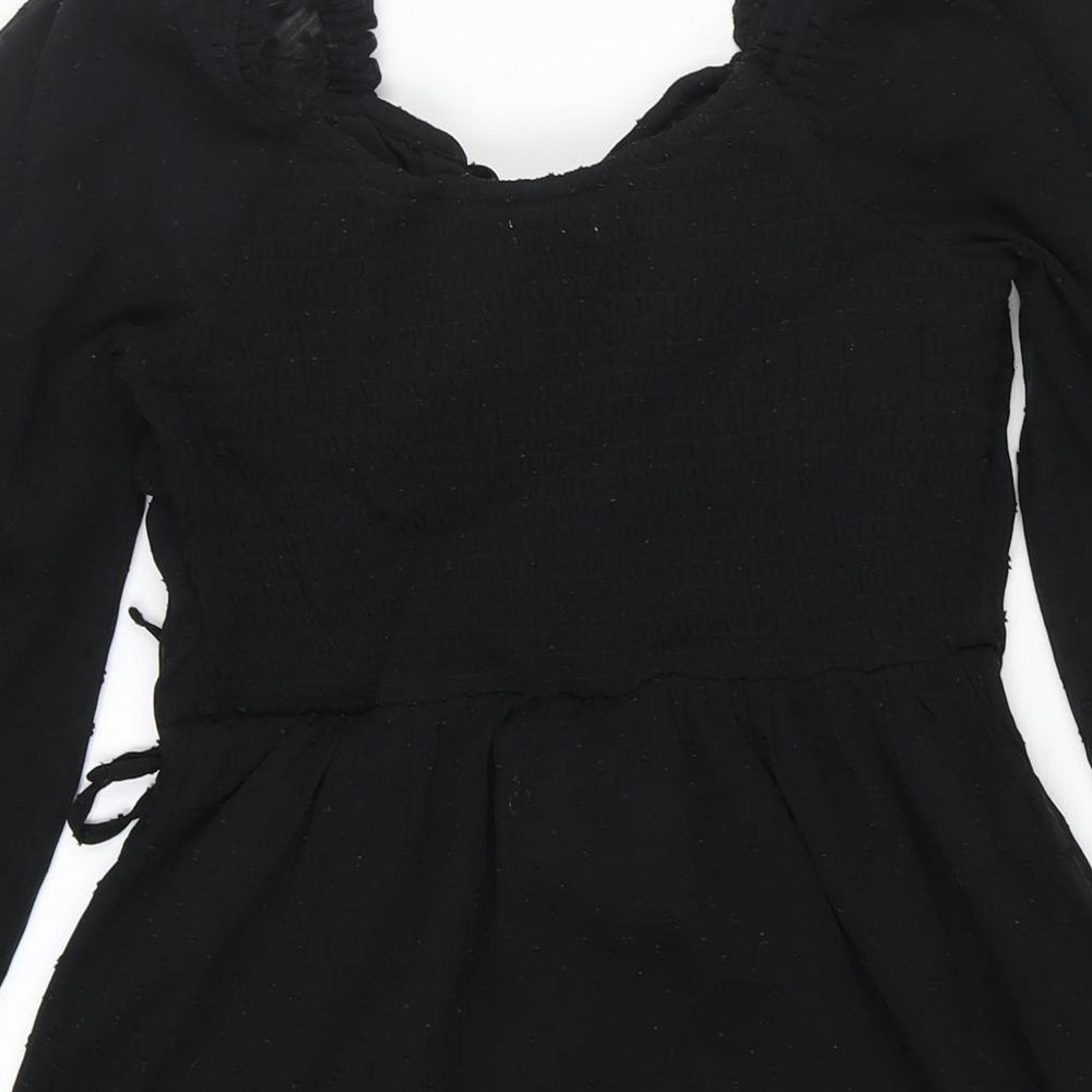 Hollister Womens Black Polyester Mini Size M Sweetheart Tie - Frill