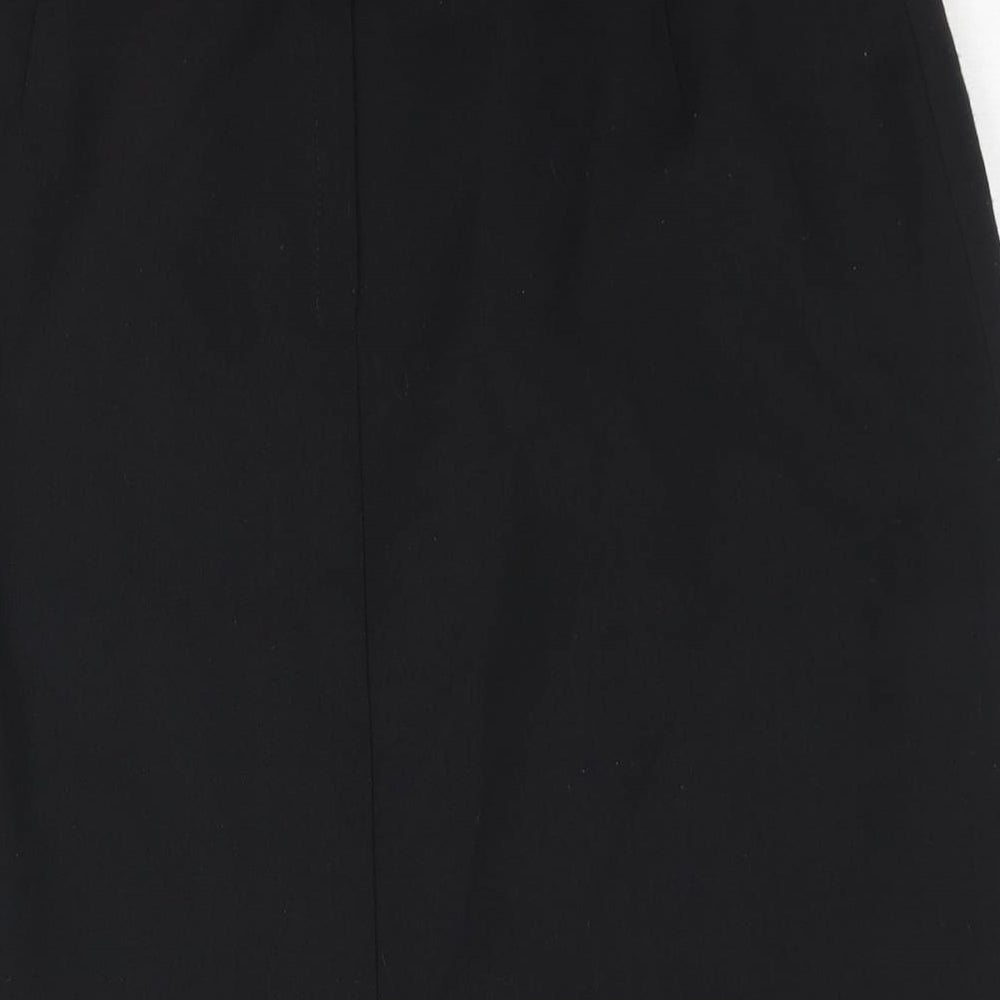 Paul Seperates Womens Black Polyester Straight & Pencil Skirt Size 14 Zip - Button Vent Detail