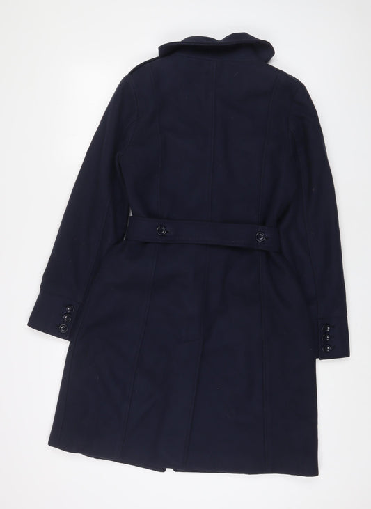 Gap Womens Blue Overcoat Coat Size M Button - Pockets