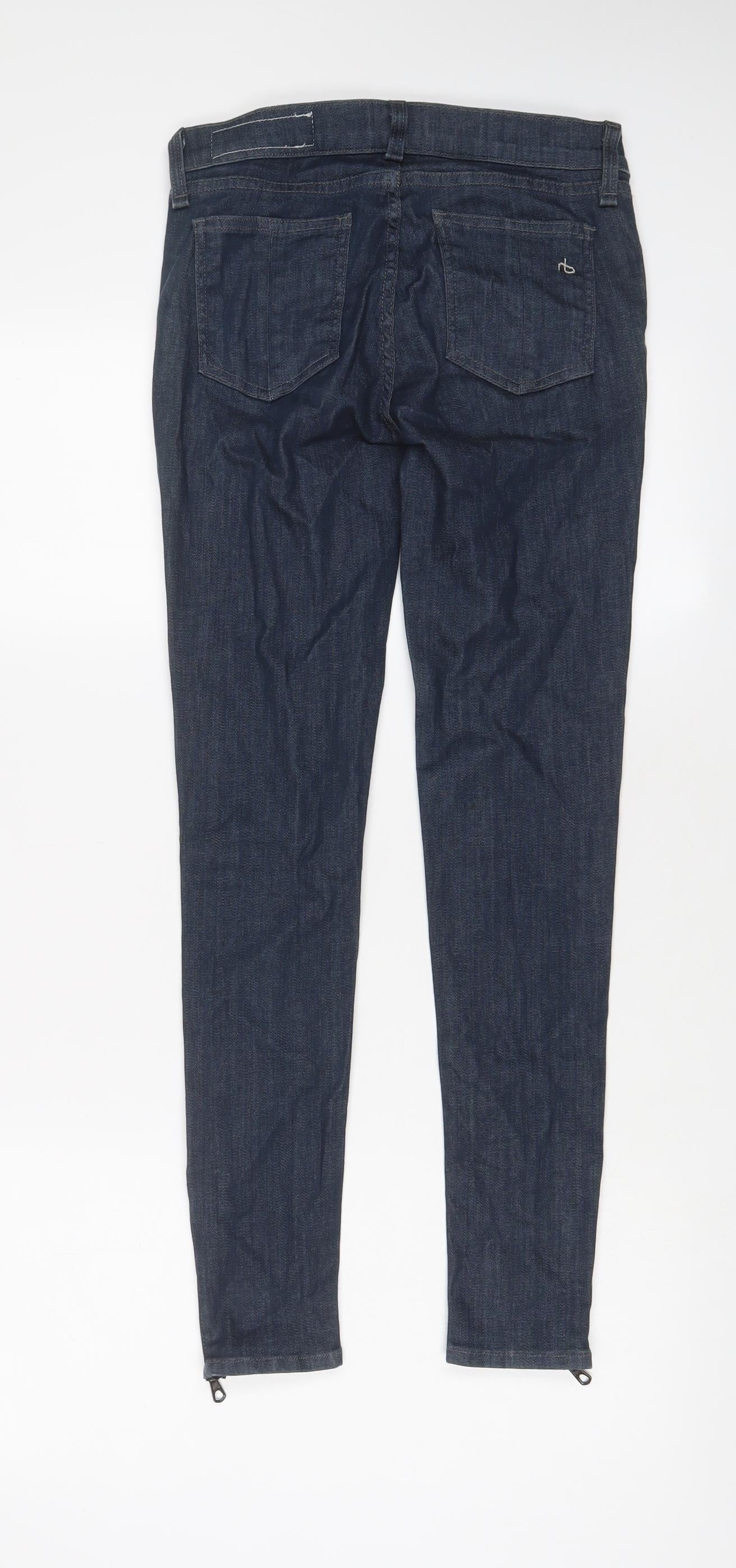 rag & bone Womens Blue Cotton Skinny Jeans Size 24 in L27 in Regular Zip