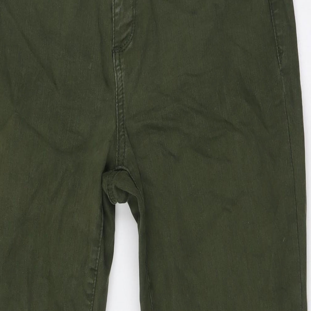 Gap Womens Green Herringbone Cotton Skinny Jeans Size 30 in L30 in Slim Button