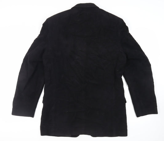 Burton Mens Black Cotton Jacket Blazer Size 40 Regular