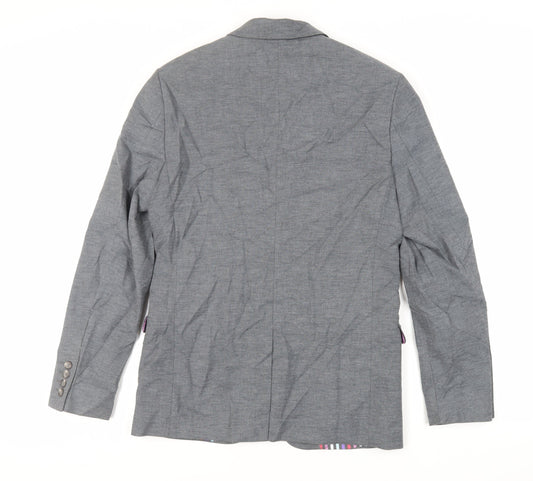 Mens 38 Chest Regular Racing Green Grey Two-Button