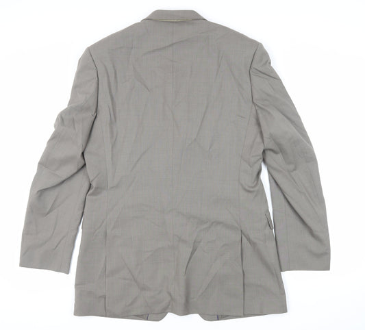 Burton Mens Grey Wool Jacket Suit Jacket Size 40 Regular