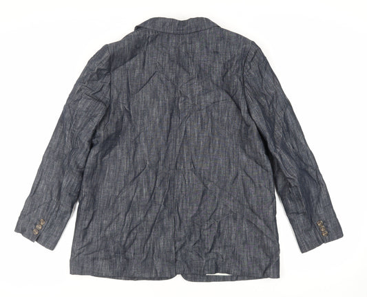 Marks and Spencer Womens Blue Jacket Blazer Size 16 Button