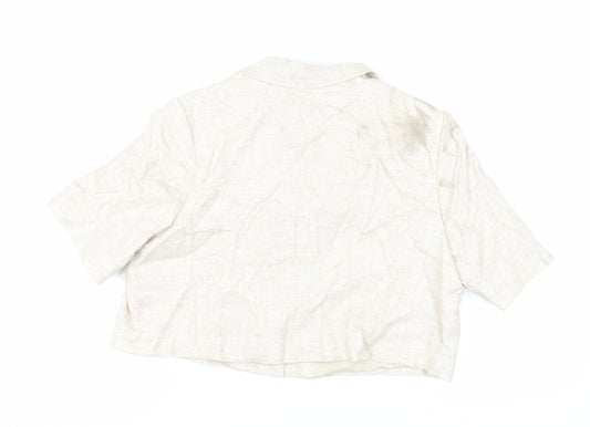 Marks and Spencer Womens Beige Jacket Blazer Size 16 Button