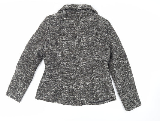 H&M Womens Grey Jacket Blazer Size 10 Button