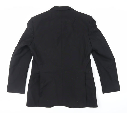 Turo Mens Black Wool Tuxedo Suit Jacket Size 40 Regular