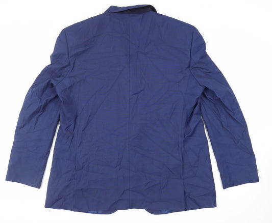 Marks and Spencer Mens Blue Polyester Jacket Suit Jacket Size 46 Regular
