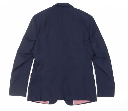 Marc Darcy Mens Blue Polyester Jacket Suit Jacket Size 40 Regular