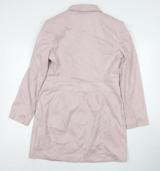 NEXT Womens Pink Pea Coat Coat Size 14 Button