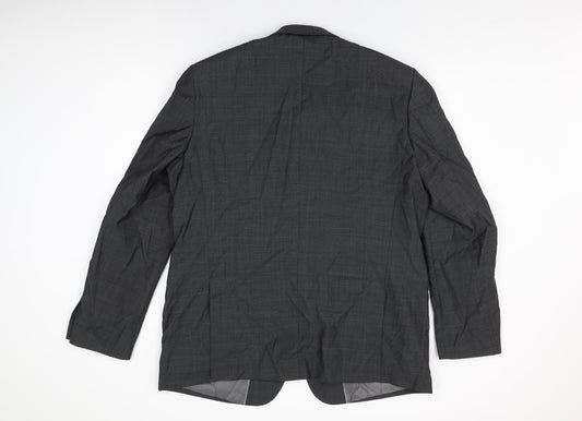 Fellini Mens Grey Polyester Jacket Suit Jacket Size 48 Regular