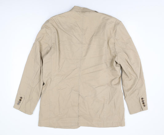 Lands' End Mens Beige Jacket Size 44 Button