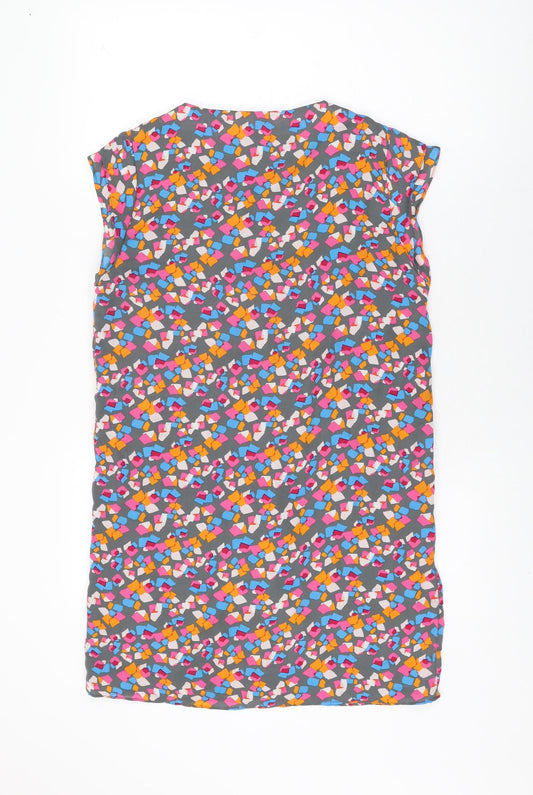 VERO MODA Womens Multicoloured Geometric Polyester Shift Size S Round Neck Pullover