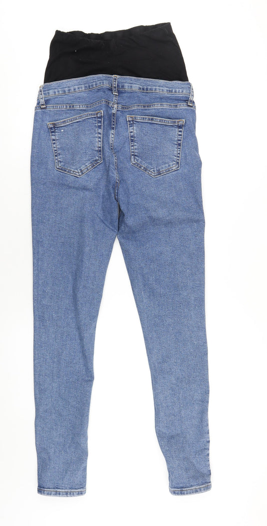 Topshop Womens Blue Cotton Skinny Jeans Size 28 in L34 in Regular