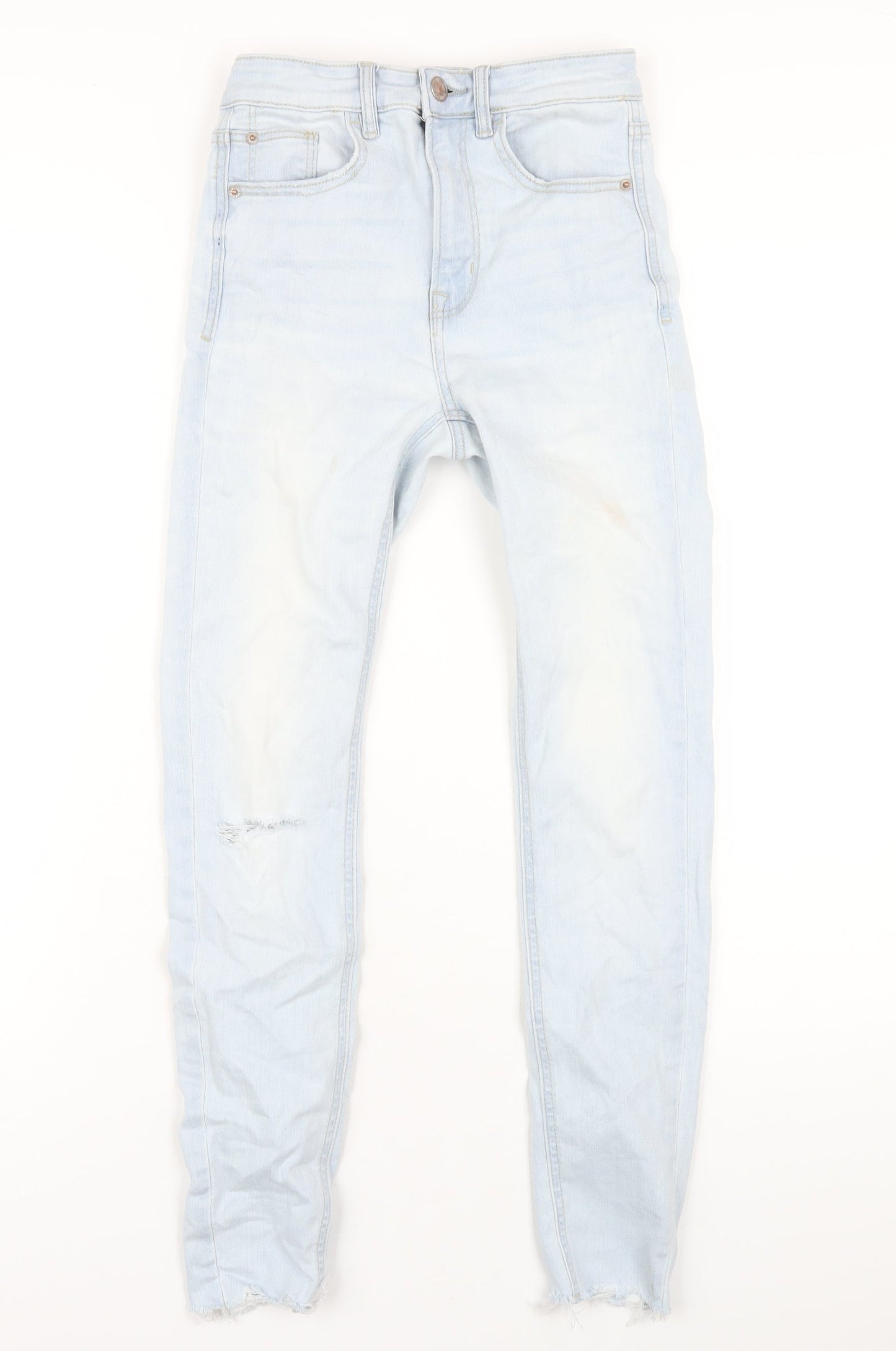 Stradivarius Womens Blue Cotton Skinny Jeans Size 6 L28 in Regular Zip