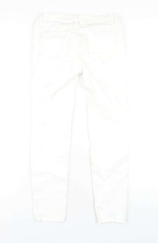 Toxik3 Womens White Cotton Skinny Jeans Size 10 L26 in Regular Zip