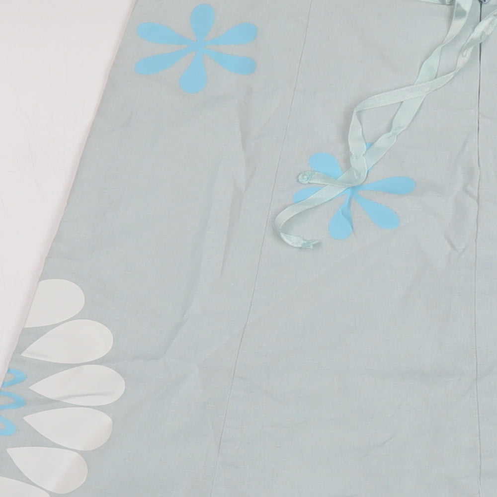 Jpoules Womens Blue Geometric Cotton A-Line Skirt Size M Zip