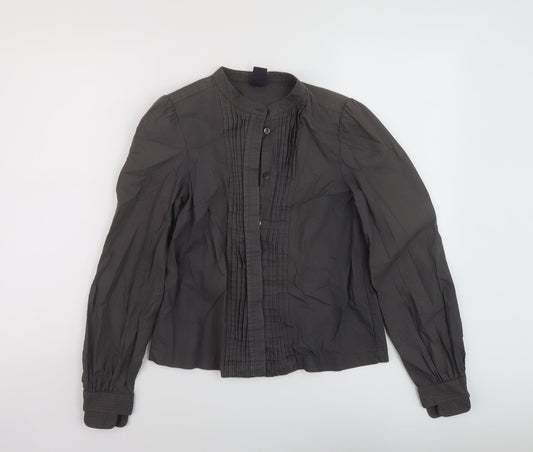 Gap Womens Grey Cotton Basic Blouse Size 6 V-Neck