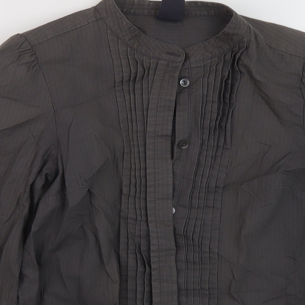 Gap Womens Grey Cotton Basic Blouse Size 6 V-Neck