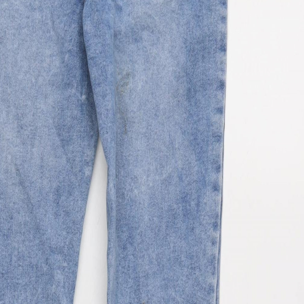 Brand and care label for Denim & Co. girls’ blue cotton skinny jeans, size 11-12, years, 27.5-inch leg regular zip