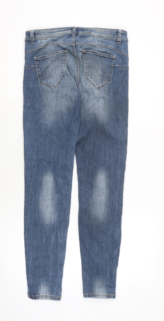 Benetton Womens Blue Cotton Blend Skinny Jeans Size 23 in L28 in Regular Zip