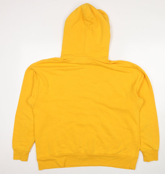 Divided by H&M Womens Yellow Cotton Pullover Hoodie Size L Pullover