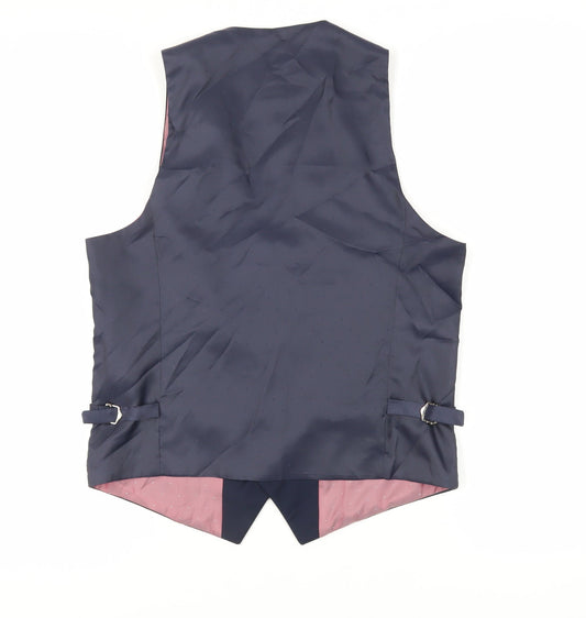 Marc Darcy Mens Blue Polyester Jacket Suit Waistcoat Size 40 Regular