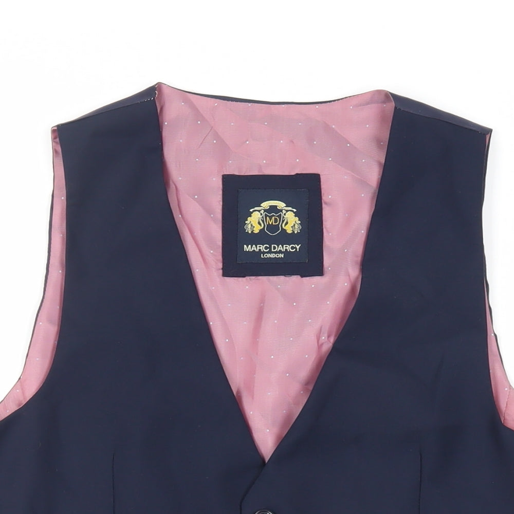 Marc Darcy Mens Blue Polyester Jacket Suit Waistcoat Size 40 Regular