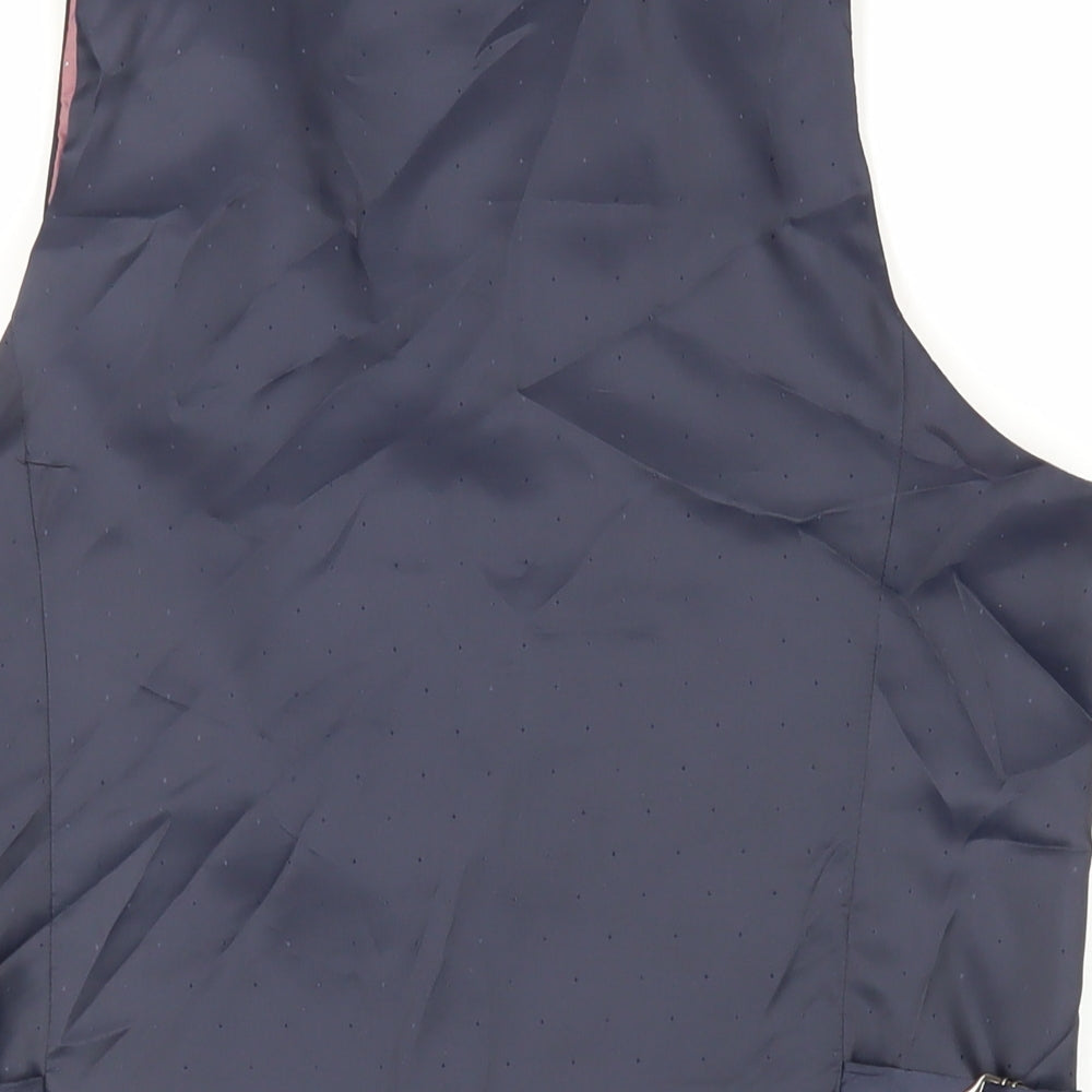 Marc Darcy Mens Blue Polyester Jacket Suit Waistcoat Size 40 Regular