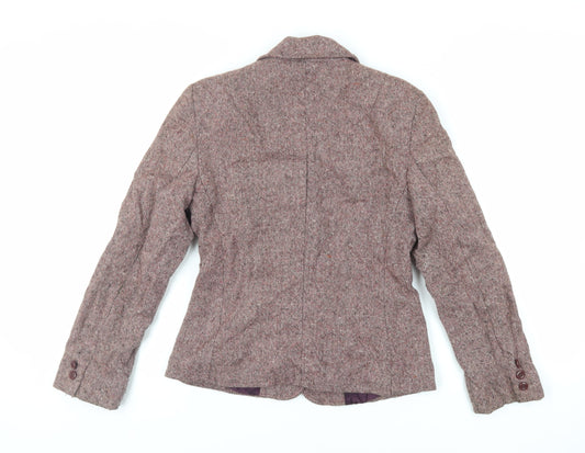 United Colors of Benetton Womens Purple Jacket Blazer Size 10 Button