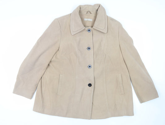 Womens UK Size 22 Anthology Beige Polyester Coat