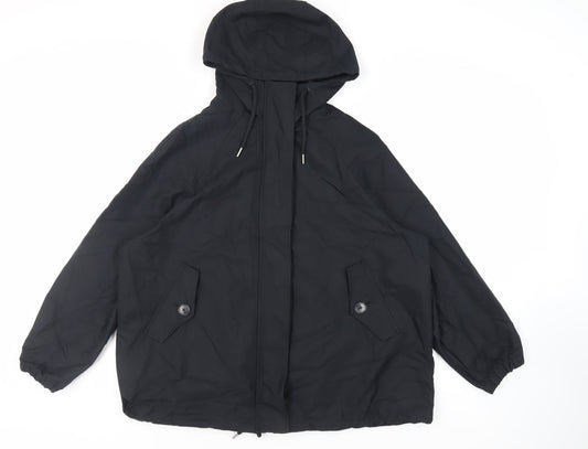 Marks & Spencer Mens Black Jacket Size M Zip - Hooded