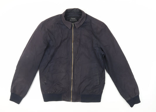 Next Mens Black Bomber Jacket Jacket Size M Zip