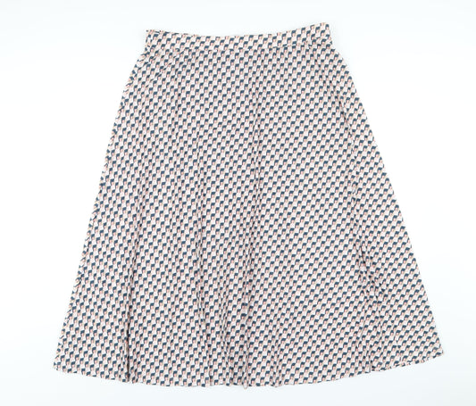 Marks and Spencer Womens Multicoloured Geometric Polyester A-Line Skirt Size 18
