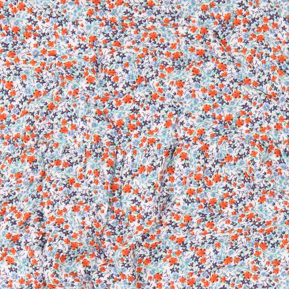 Marks and Spencer Womens Multicoloured Floral Viscose A-Line Skirt Size 24 Zip