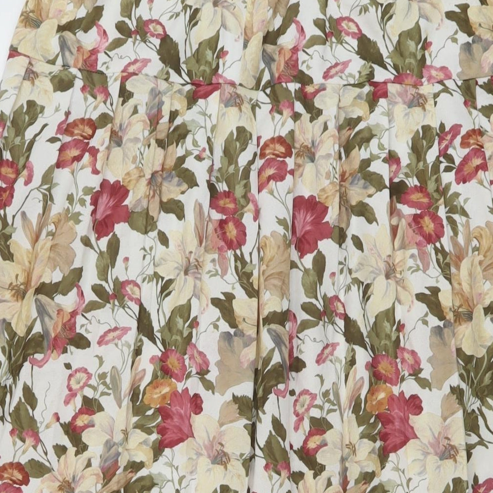 Berkertex Womens Multicoloured Floral Polyester A-Line Skirt Size 26 in