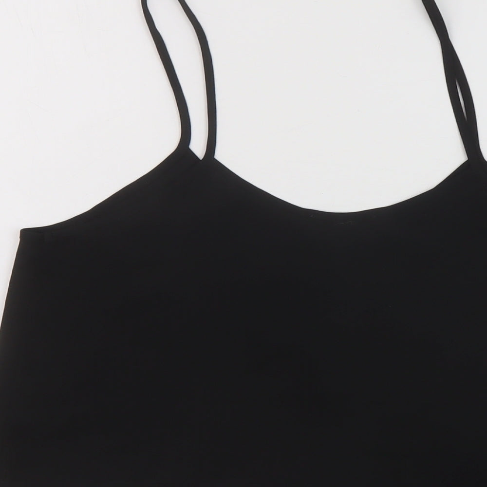 Topship Womens Black Polyester Cropped Tank Size 10 Round Neck