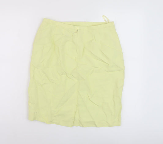 Apriori Womens Green Viscose Mini Skirt Size 14 Zip