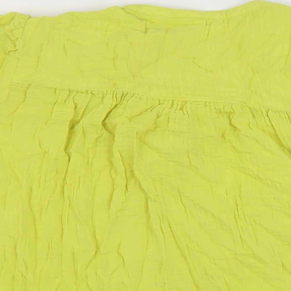 Per Una Womens Green Cotton Basic T-Shirt Size 20 V-Neck
