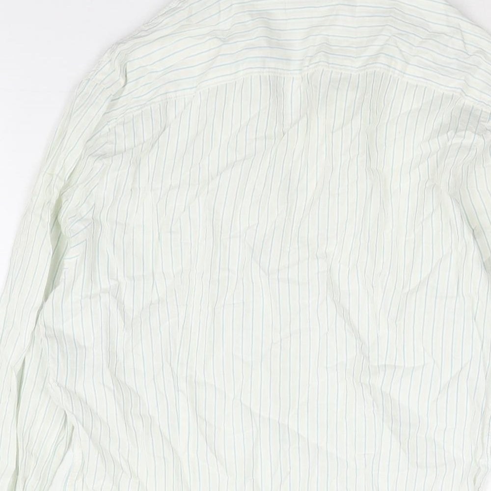 Gap Womens Ivory Striped Cotton Basic Button-Up Size S Collared