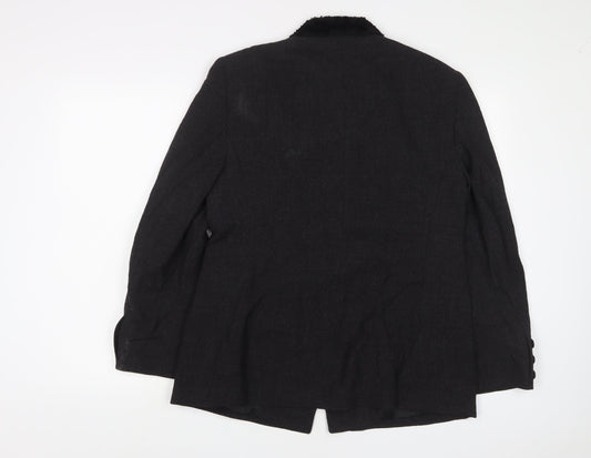 LB Collection Womens Black Jacket Blazer Size 8 Button