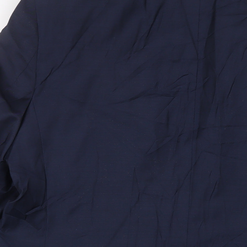 Brand and care label for Autograph men’s blue wool jacket suit jacket, size 44, regular