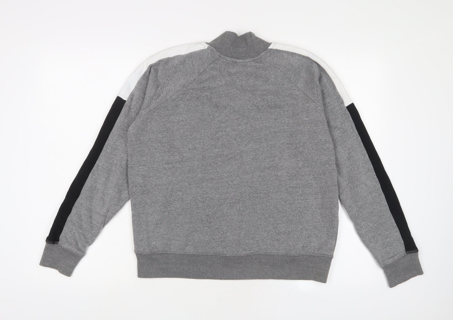 Reebok Womens Grey Cotton Pullover Sweatshirt Size M Zip - Logo