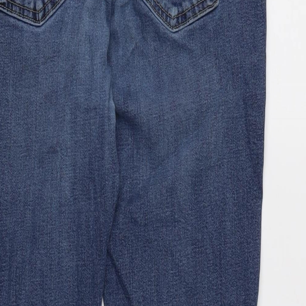 Hollister Mens Blue Cotton Blend Tapered Jeans Size 32 in L30 in Regular Zip - Distressed hem.